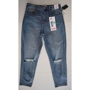 Celebrity Pink Women Sz 5/27 Uncorked Blue Distressed Hi-Rise Denim Dad Jeans